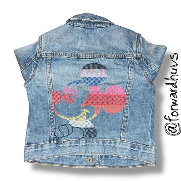 Gap Kids Disney Trucker Jacket – Mickey Mouse Embroidery - Size XS (4–5T) - Picture 9 of 10